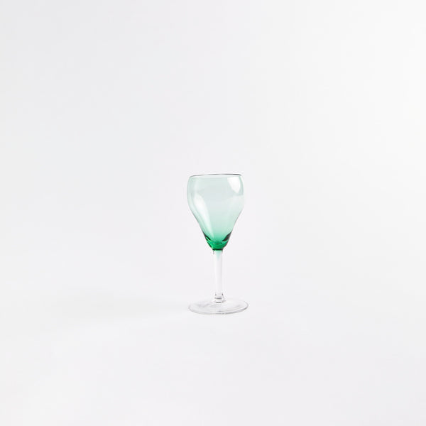 Green champagne flute.
