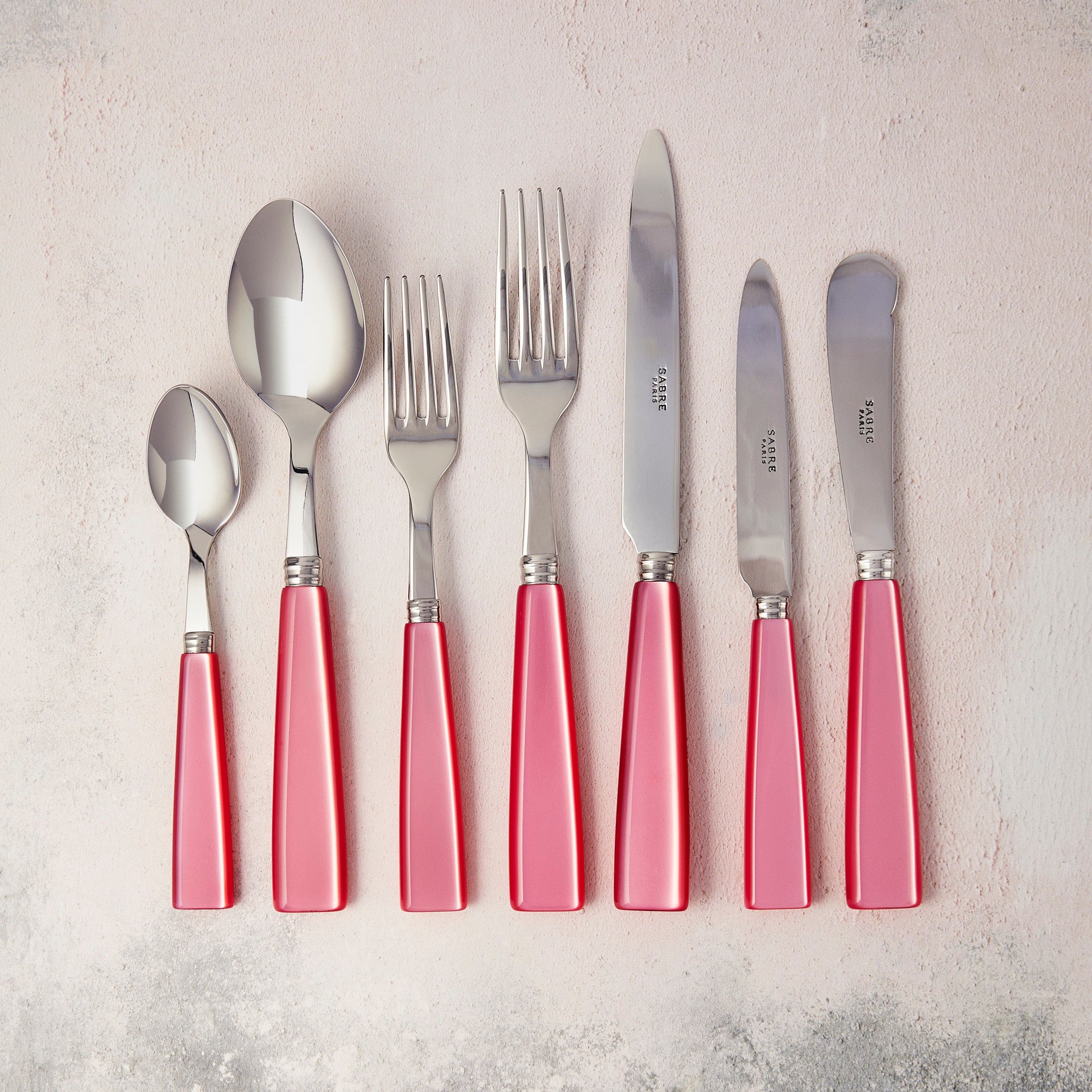 Set 3 couverts inox old pink