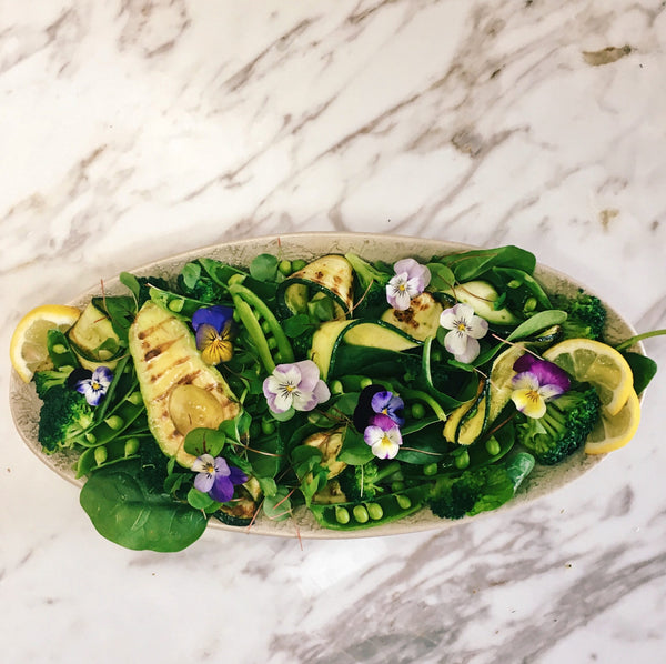 Spring Green Salad in a dish