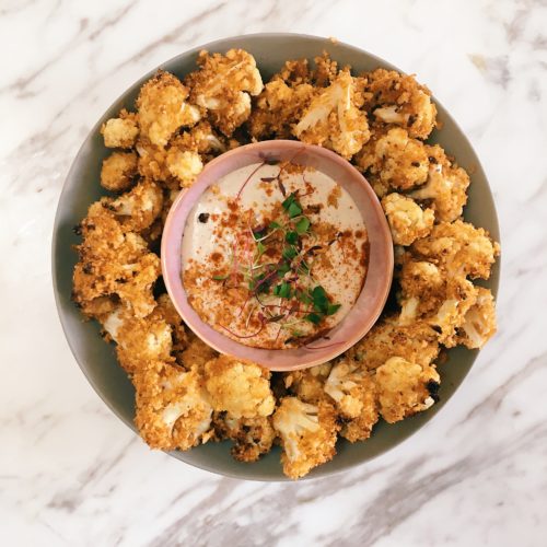 Panko Crumb Cauliflower Nibbles with Tahini Dip Recipe