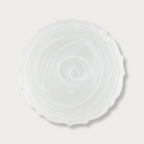 White Marble Glass Charger Plate