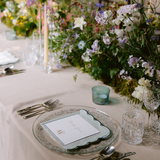 Green Stripe Scallop Napkin