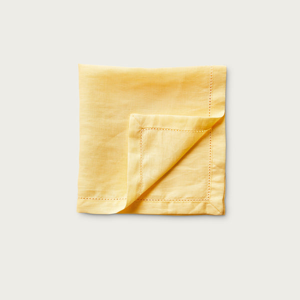 Yellow Hem Stitch Napkin