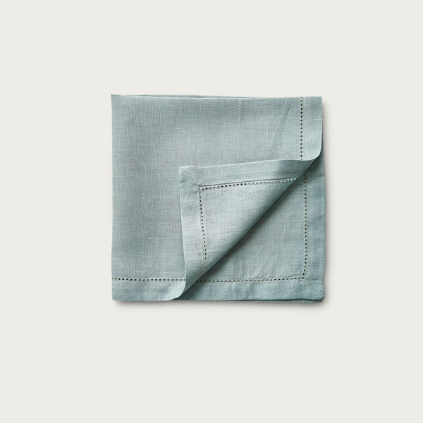 Dusty Teal Hem Stitch Napkin