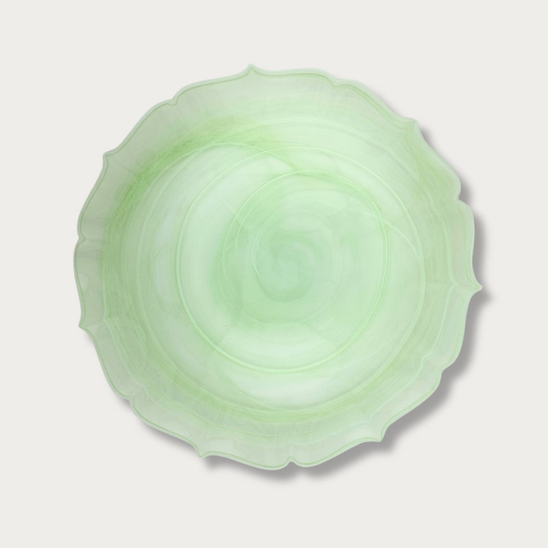 Parisian Green Marble Glass Charger Plate