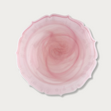Pretty Pink Marble Glass Charger Plate