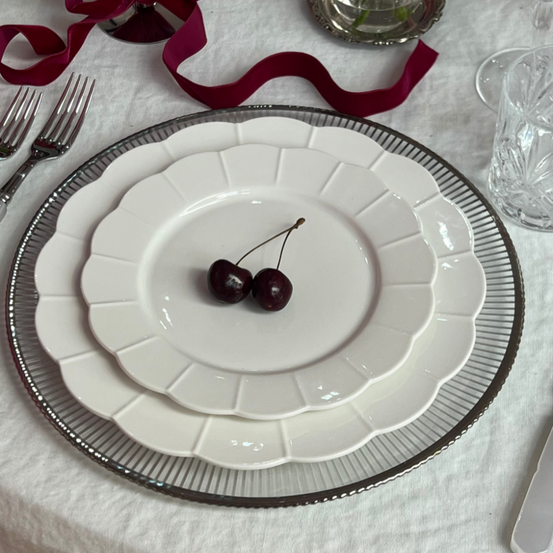 Silver Deco Glass Charger