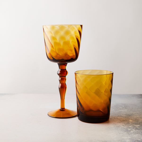 Amber Gold Jewel Wine Glass