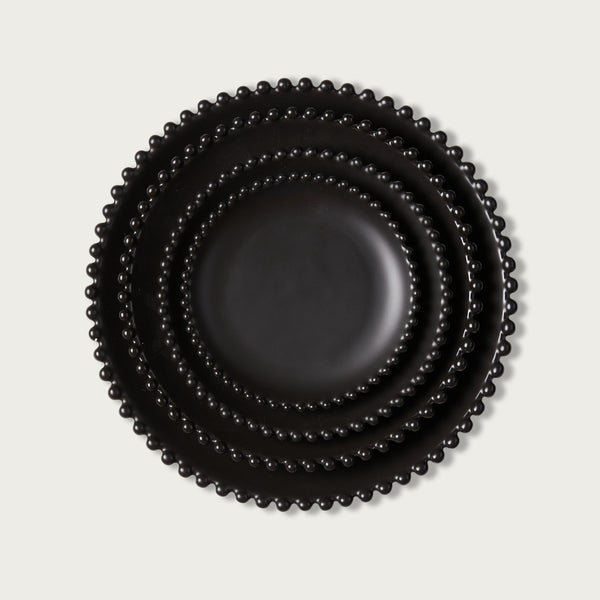 Black Bead Dessert Plate