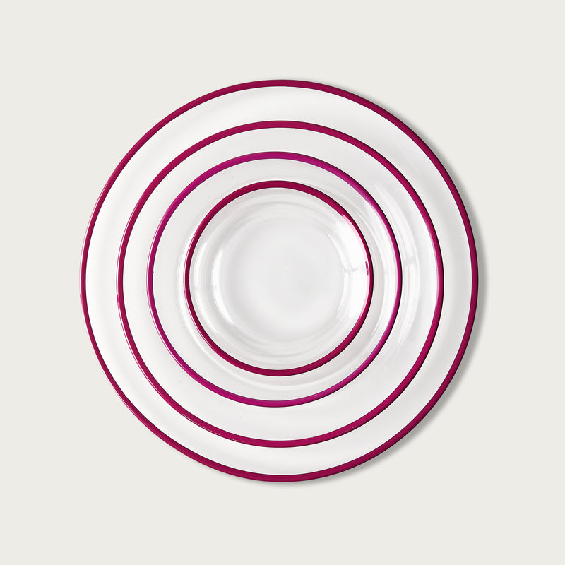 Cerise Halo Glass Charger Plate