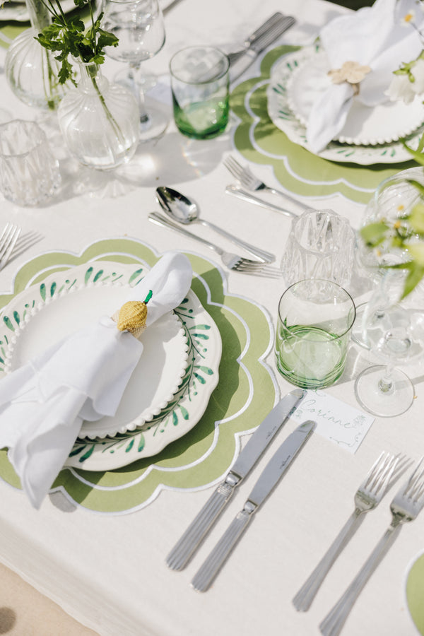 Sage Green Placemat Scallop