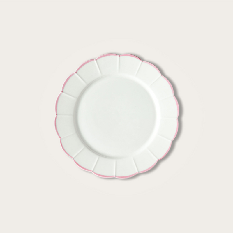 Pink Scallop Dessert Plate