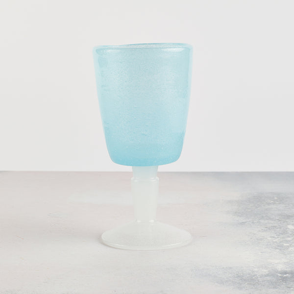 Powder Blue Bubble Wine Glass
