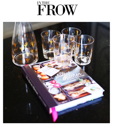 Top text: In The Frow. The Social Kitchen book with Glassware set. 