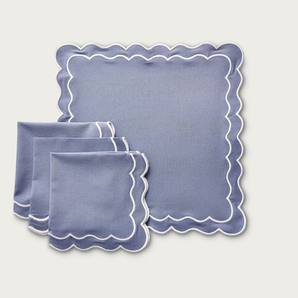 Blue Napkin Scallop - Pack of 5