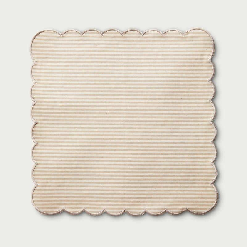 Beige Stripe Scallop Napkin