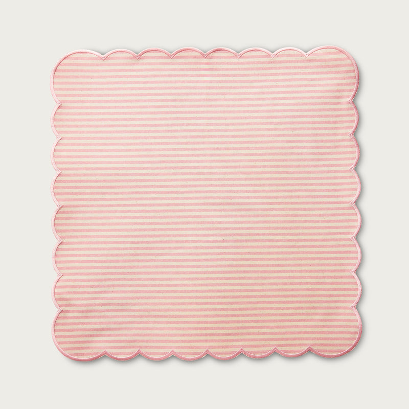 Pink Stripe Scallop Napkin