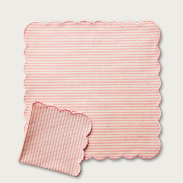 Pink Stripe Scallop Napkin