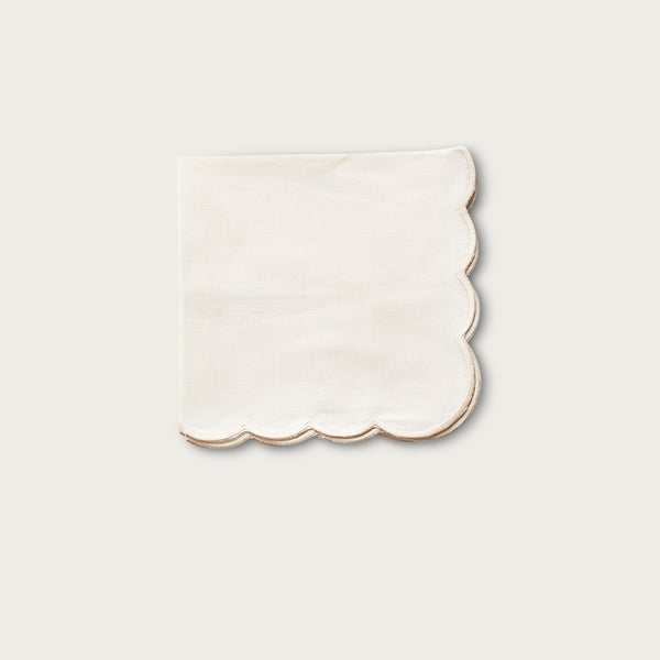 Champagne Trim Scallop Napkin