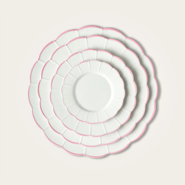 Pink Scallop Plate Set
