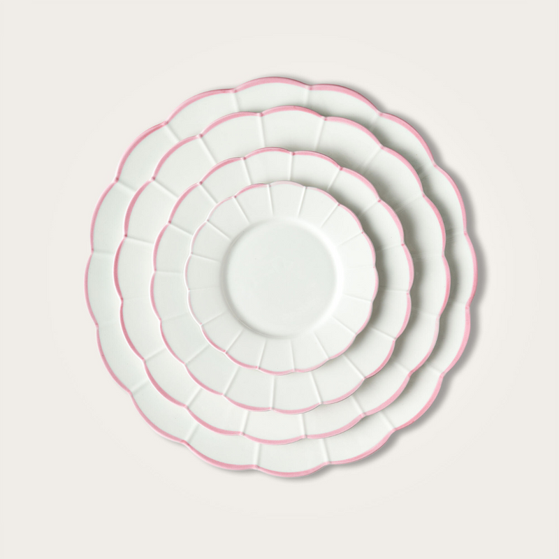 Pink Scallop Dessert Plate