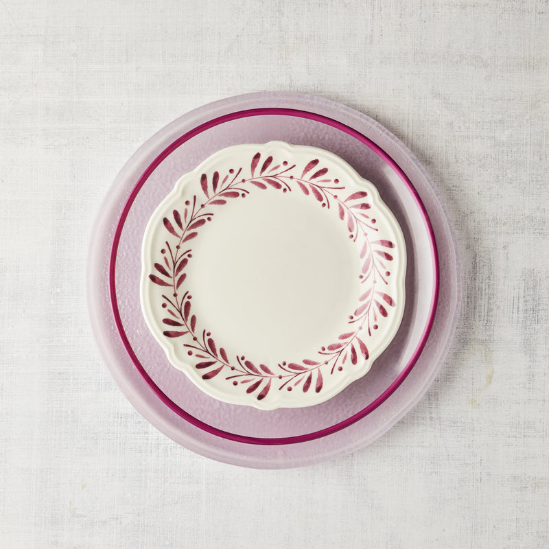 Modern Rose Glass Dessert Plate