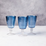 Ocean Blue Bubble Wine Glass