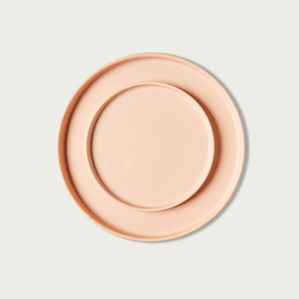 Pastel Peach Stoneware Dessert Plate