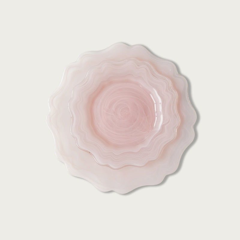 Pretty Pink Marble Dessert Plate