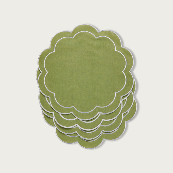 Sage Green Placemat Scallop