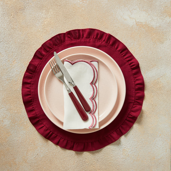 Cherry Ruffle Round Placemat