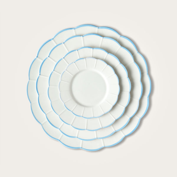 Sky Blue Scallop Plate Set