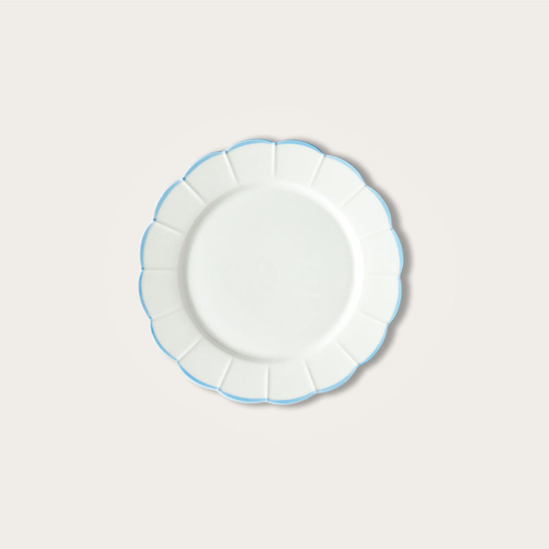 Sky Blue Scallop Bread Plate