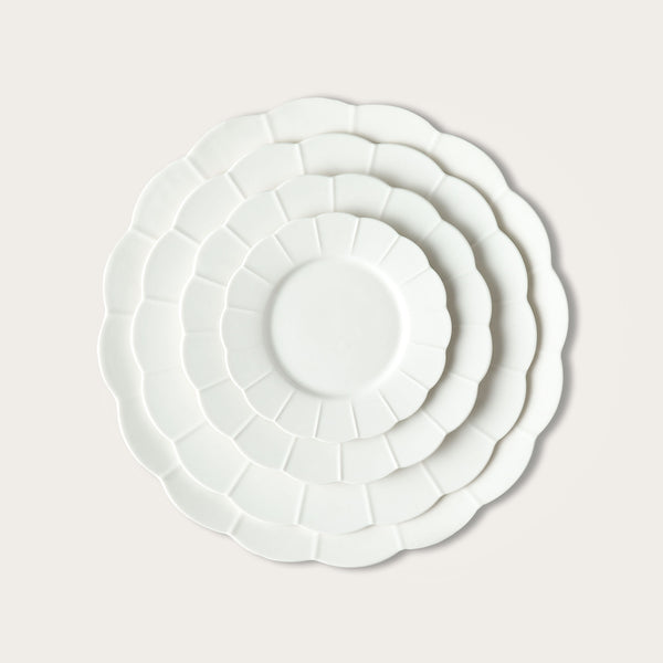 White Scallop Dinner Plate