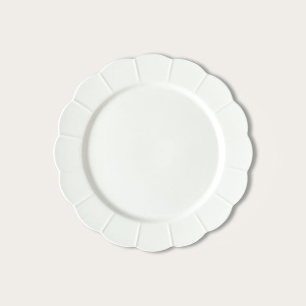 White Scallop Dinner Plate