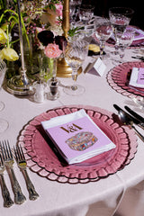 Dark Rose Glass Scallop Charger