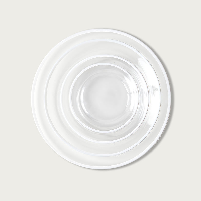 White Halo Glass Bread Plate