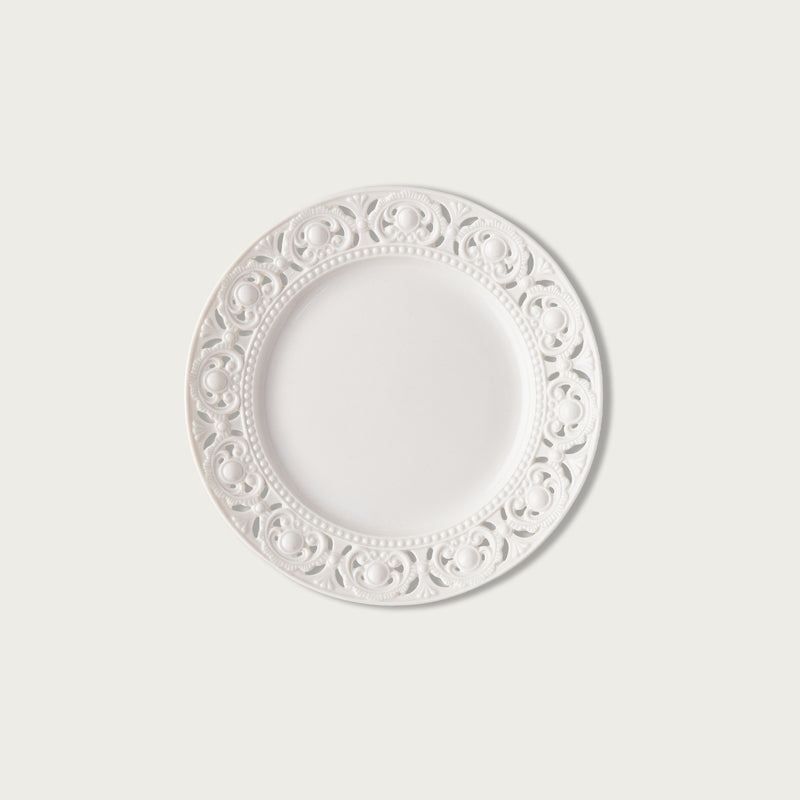 White Lace Dessert Plate