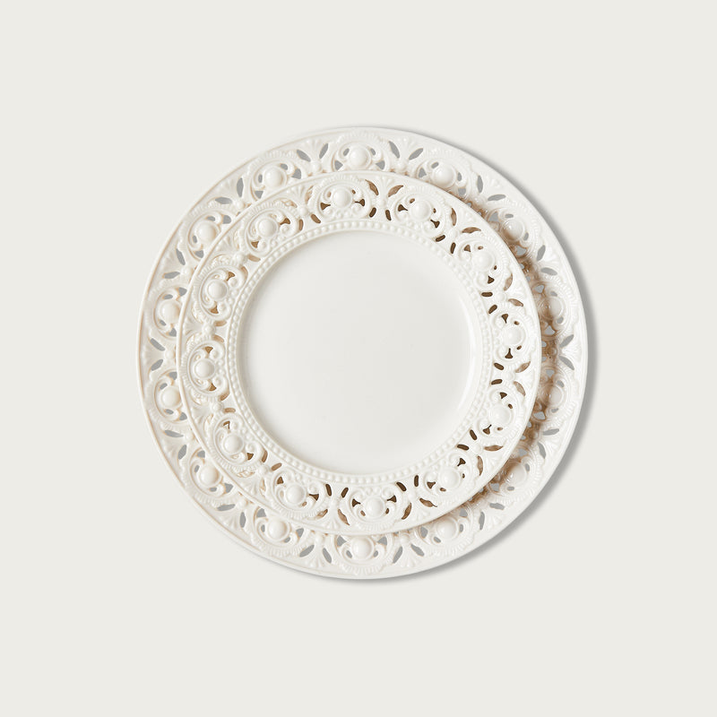 White Lace Dessert Plate