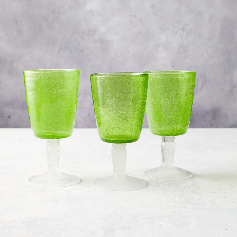 Lime Bubble Wine Glass