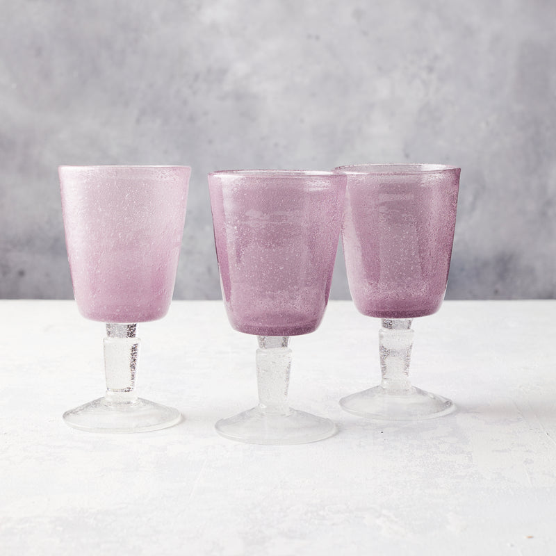Lilac Bubble Wine Glass