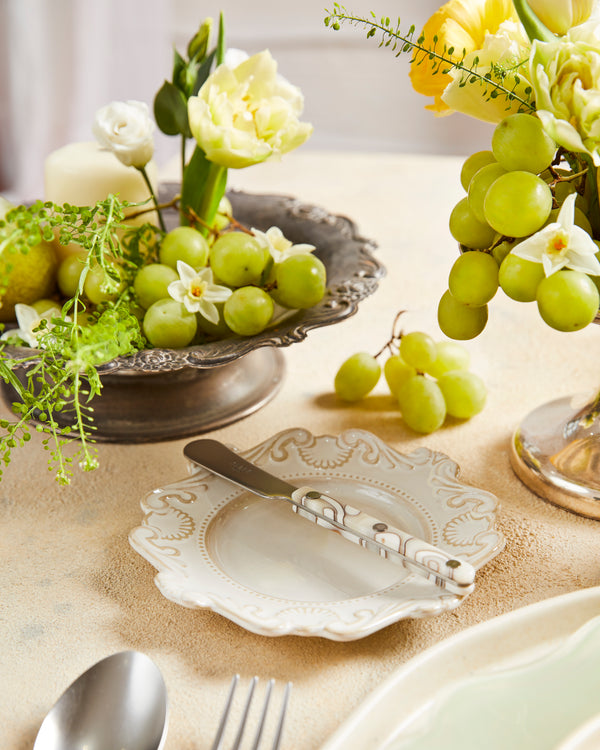 Cream Shell Bread Plate