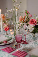 fuchsia wine glass & tumbler set