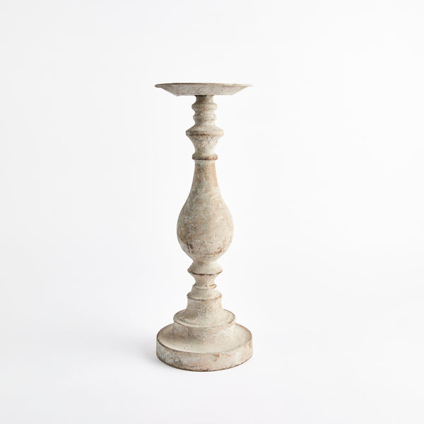 Grey stone candle holder.