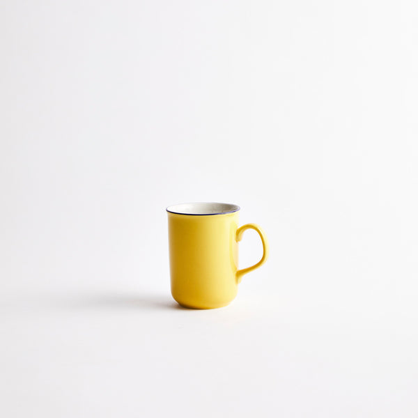 Yellow coffee cup.