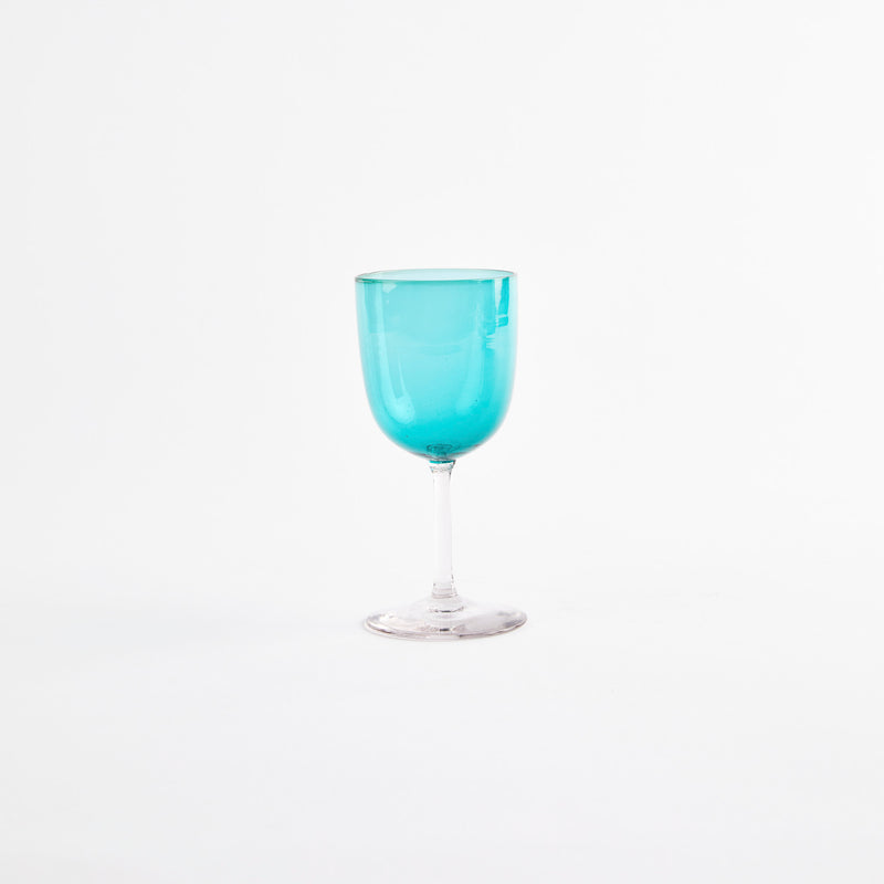 Blue wine glass.