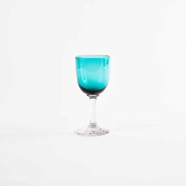 Blue wine glass.