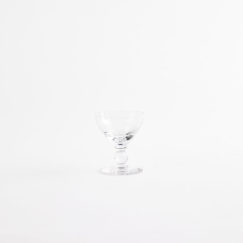 Clear wine glass.