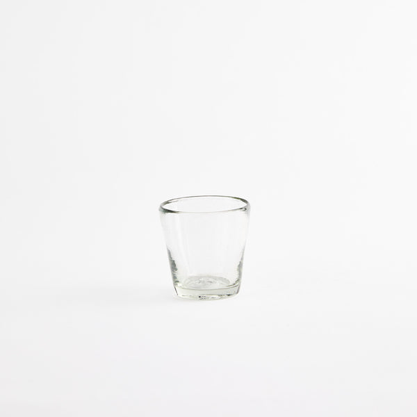Clear glass cup.