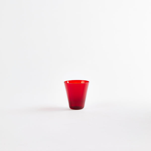 Red glass cup.